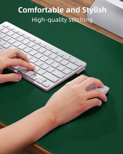 Leather Desk Pad Protector, Mouse Pad, Office Desk Mat, Non-Slip PU Leather Desk Blotter, Laptop Desk Pad, Waterproof Desk Writing Pad for Office and Home (Green, 31.5" x 15.7")