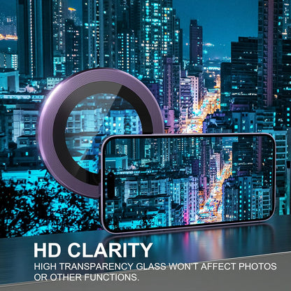 Choiche [3+1 for iPhone 14 Pro/iPhone 14 Pro Max Camera Lens Protector, 9H Tempered Glass Camera Cover Screen Protector Metal Ring Decoration Accessories (Purple)