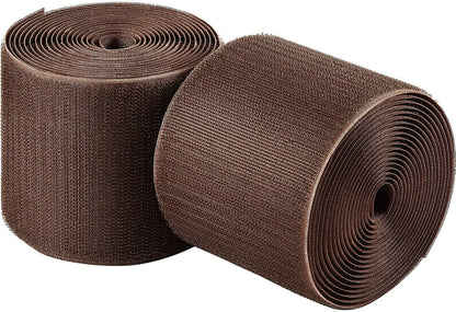 WILLBOND 2 Pack 10 ft x 3 Inch Cable Floor Strip Cable Cover Cords Carpet Protector Management Hook and Loop Tape for Wires on Floor Cords and Prevent a Trip Hazard (Brown)