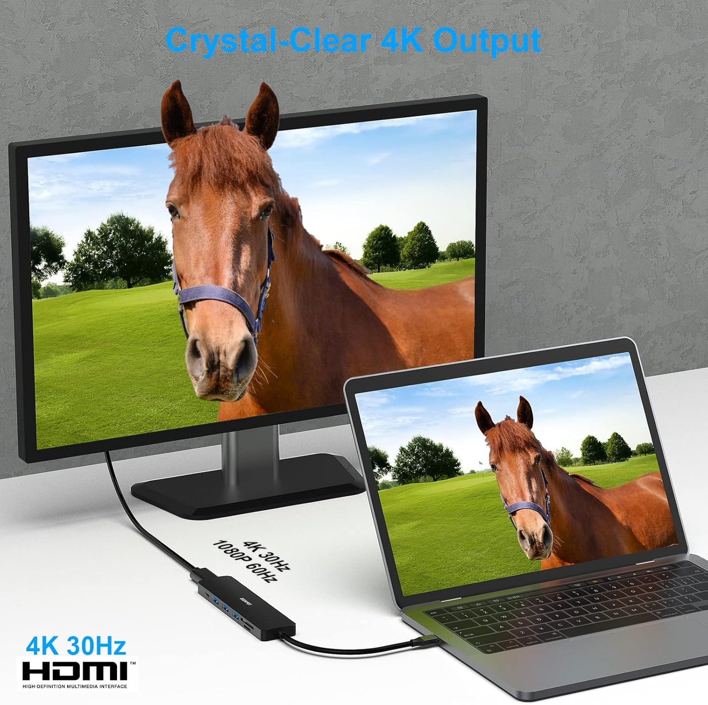 BENFEI USB C HUB 7-in-1, USB-C HUB Multiport Adapter with HDMI (4K @ 60Hz Certified)/100W Power Delivery/3*USB 3.0 5Gbps/SD/TF Card Reader (160MB/s) for iPhone 15 Pro/Max MacBook iPad Pro iMac S23