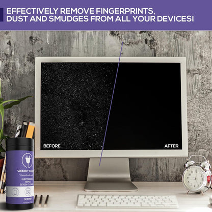 Screen Cleaner Wipes: Electronic Wipes for Screens - Computer Screen Wipes for Lens, Phone, Tv Screen and Monitor Cleaning - Tech Wipes & Microfiber Cloth (Canister, 200 Count)