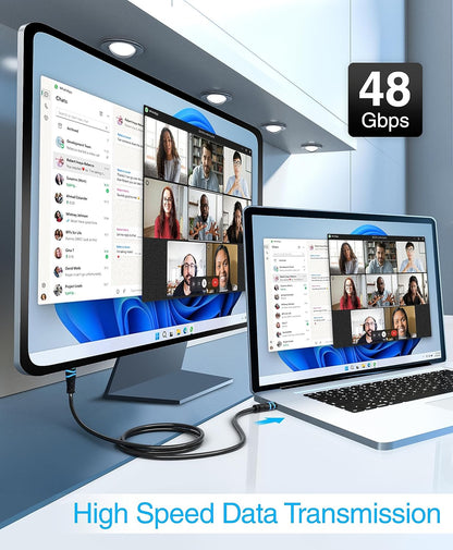 BlueRigger 8K HDMI Cable (3FT, 8K 60Hz HDR, 4K 120Hz, High Speed 48Gbps with Ethernet, eARC, 3D, HDCP 2.3) - Compatible with PS5, Xbox, Roku, Apple TV, Switch, PC