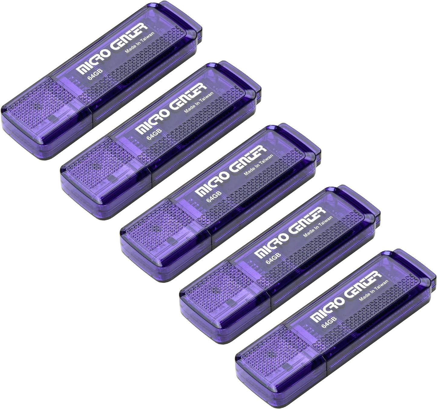 Micro Center SuperSpeed 5 Pack 64GB USB 3.0 Flash Drive Gum Size Memory Stick Thumb Drive Data Storage Jump Drive (64G 5-Pack)