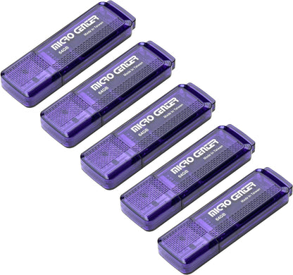 Micro Center SuperSpeed 5 Pack 64GB USB 3.0 Flash Drive Gum Size Memory Stick Thumb Drive Data Storage Jump Drive (64G 5-Pack)