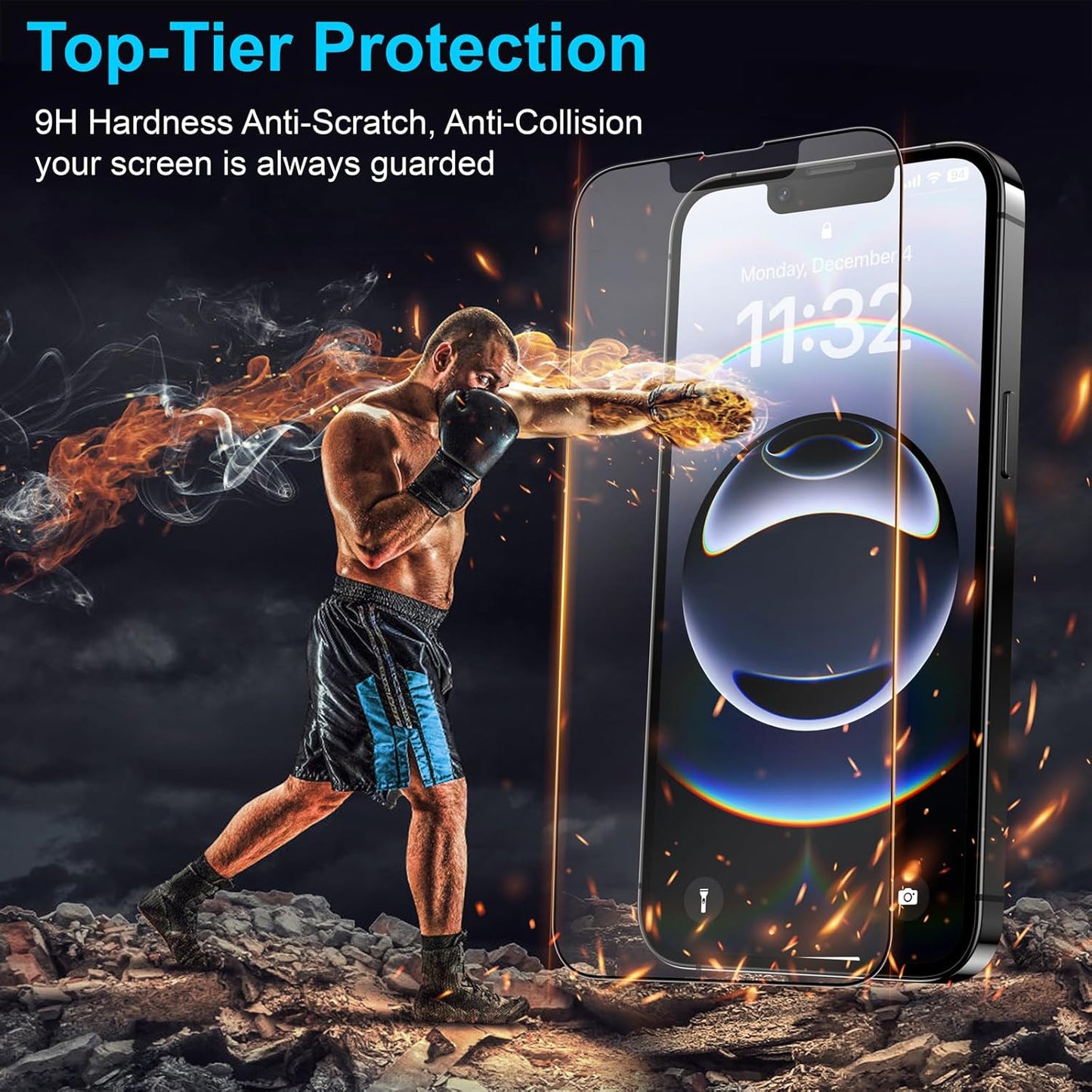 Mothca 2 Pack Matte Glass Screen Protector for iPhone 16e / iPhone 14 / iPhone 13/ iPhone 13 Pro 6.1" [Auto Fit Box Dust-Free] Full Coverage Anti-Glare & Anti-Fingerprint Tempered Glass,Smooth as Silk