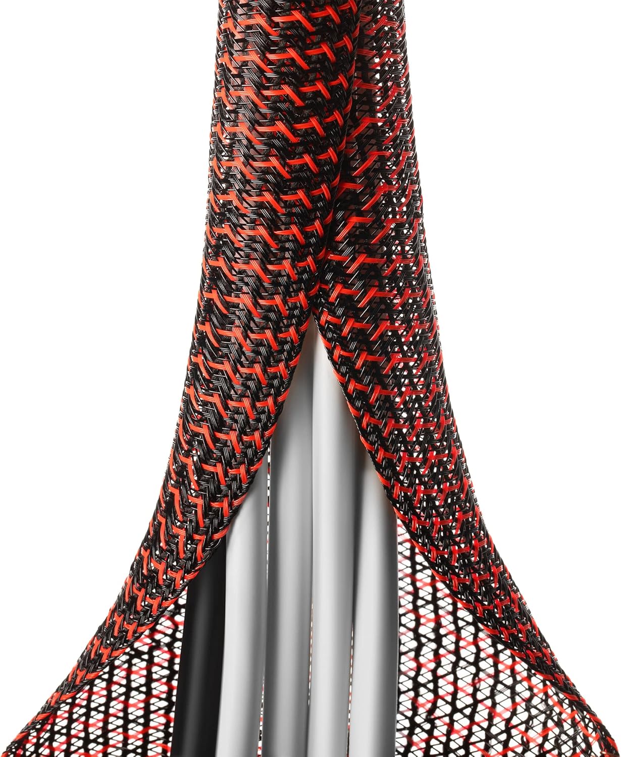 ZhiYo 6.6ft - 1/2 inch Cable Sleeve, Cord Wrap Wire Protector Tubing for Pets, PC Cable Wrap, Computer Cable Management Sleeve - Black - Red