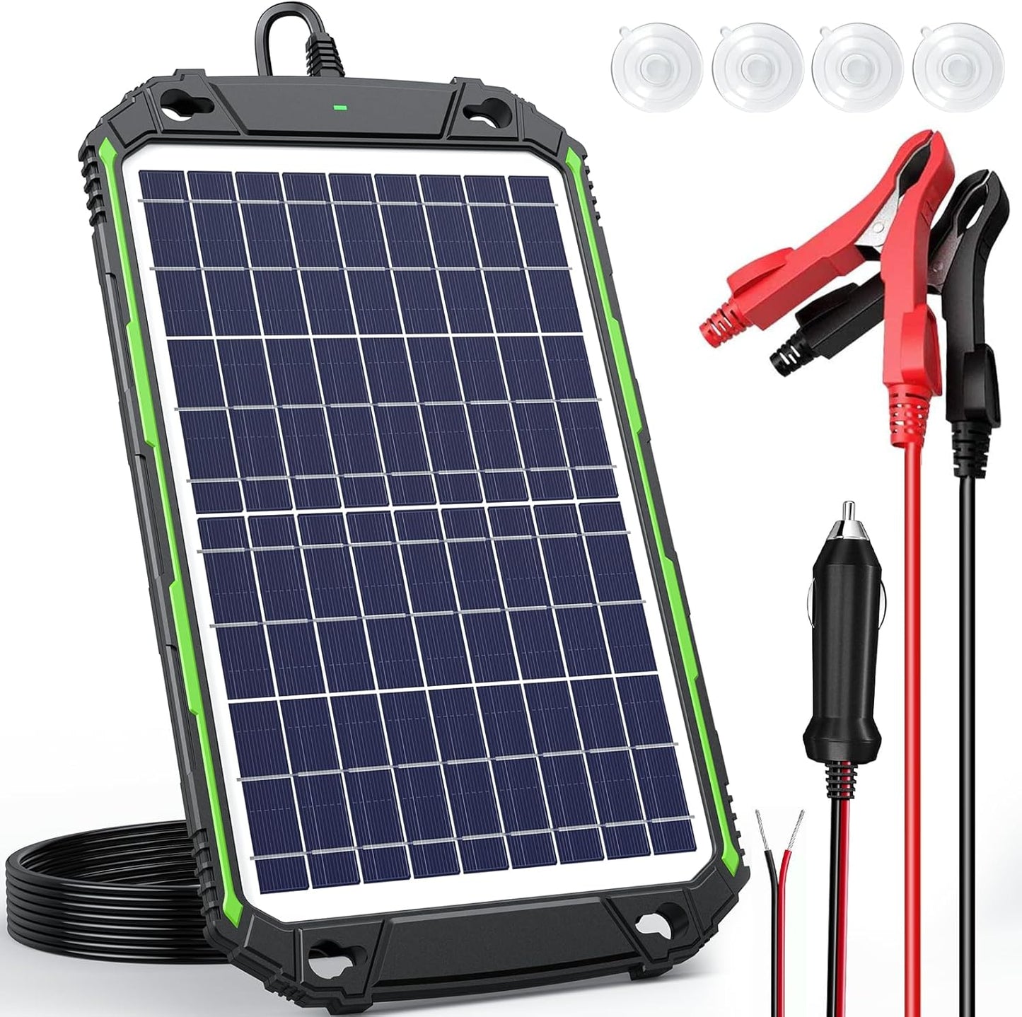 Sun Energise 10W 12V Solar Battery Charger Maintainer PRO, Built-in Smart MPPT Charge Controller, Waterproof 10 Watt 12 Volt Solar Panel Trickle Charging Kits for Car Auto Boat RV Marine Trailer