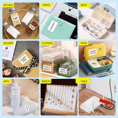 100 Pcs Cable Labels - Waterproof Wire Cord Label, Tear Resistant Wire Labels, Self Adhesive Cord Organizing Label, for Cable Management, Compatible with PUQU AQ20 Label Makers(White) 38x60mm