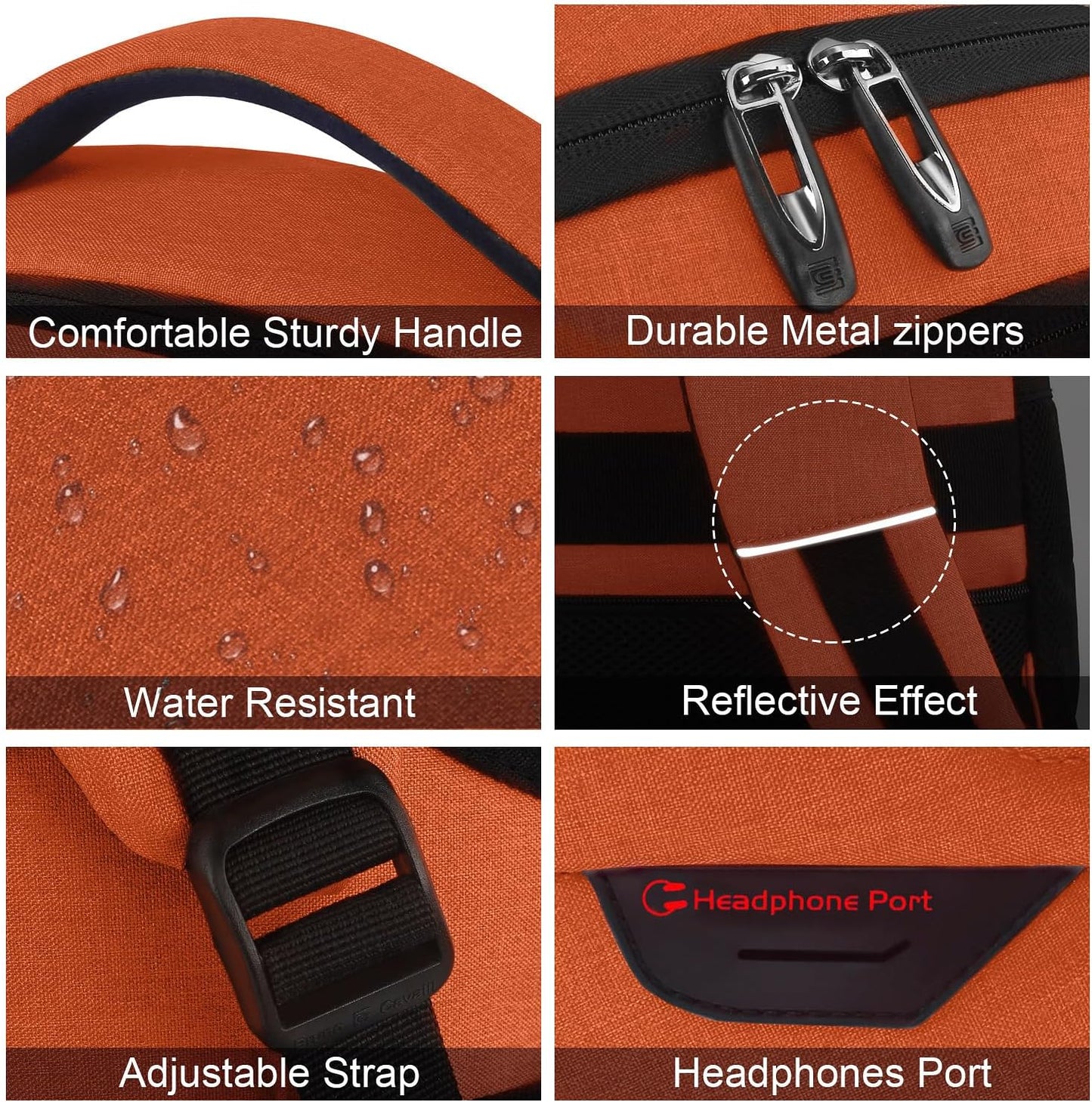 Laptop Backpack,Business Travel Anti Theft Slim Durable Laptops Backpack with USB Charging Port,Water Resistant College Computer Bag for Women & Men Fits 15.6 Inch Laptop and Notebook-Orange