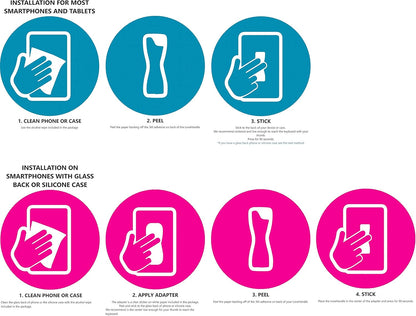 LOVEHANDLE Universal Phone Grip for Smartphones & Mini Tablets - Phone Holder for Hand - Wireless Charging Compatible - Made in The USA - Island Daydream