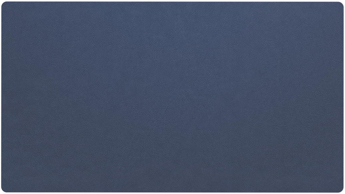 Nekmit Leather Desk Blotter Pad 36 x 20 Inches, Flat, Non-Slip, Waterproof, Blue