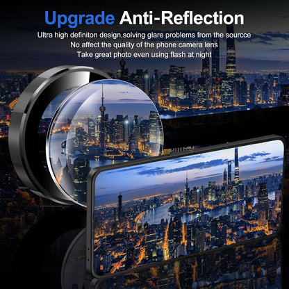 for Samsung Galaxy Z Flip 7 Camera Lens Protector, Individual Metal Ring Tempered Glass Lens Cover, [Strong Adsorption] Scratch Resistant Ultra-Thin HD Clear Lens Cover, 1 Set-Black Ring