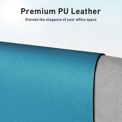 Aothia Leather Desk Pad Protector, Office Desk Mat, Large Mouse Pad, Non-Slip PU Leather Desk Blotter, Laptop Desk Pad, Waterproof Desk Writing Pad for Office and Home (48"x17", Turquoise)