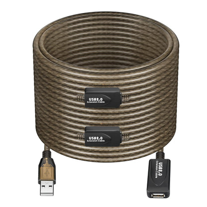 100 FT USB Extension Cable, USB 2.0 Type A Male to A Female Active Repeater Extension Cable 100ft, High Speed 480 Mbps