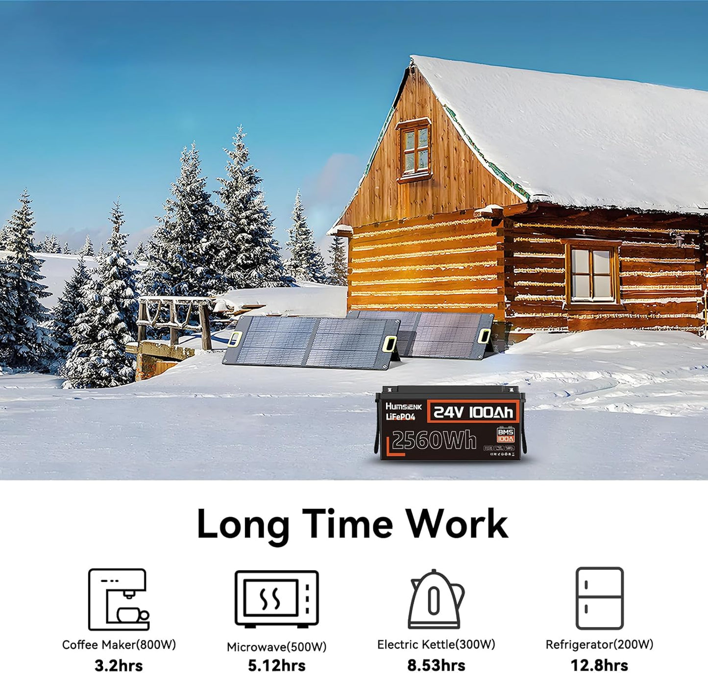 24V 100Ah LiFePO4 Lithium Battery, Built-in 100A BMS with Low-Temp, 15000+ Deep Cycles 10 Years Lifespan, 2560Wh Lithium Iron Phosphate Battery, for RV Solar Energy Off Grid Trolling Motor