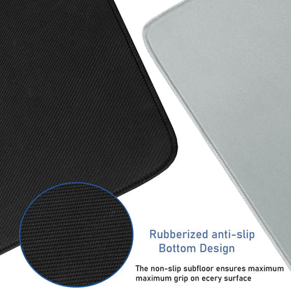 Large Gaming Mouse Pad with Stitched Edges, Durable Non-Slip Natural Rubber Base, Waterproof Computer Keyboard Pad Mat for Esports Pros/Gamer/Desktop/Office/Home - Grey