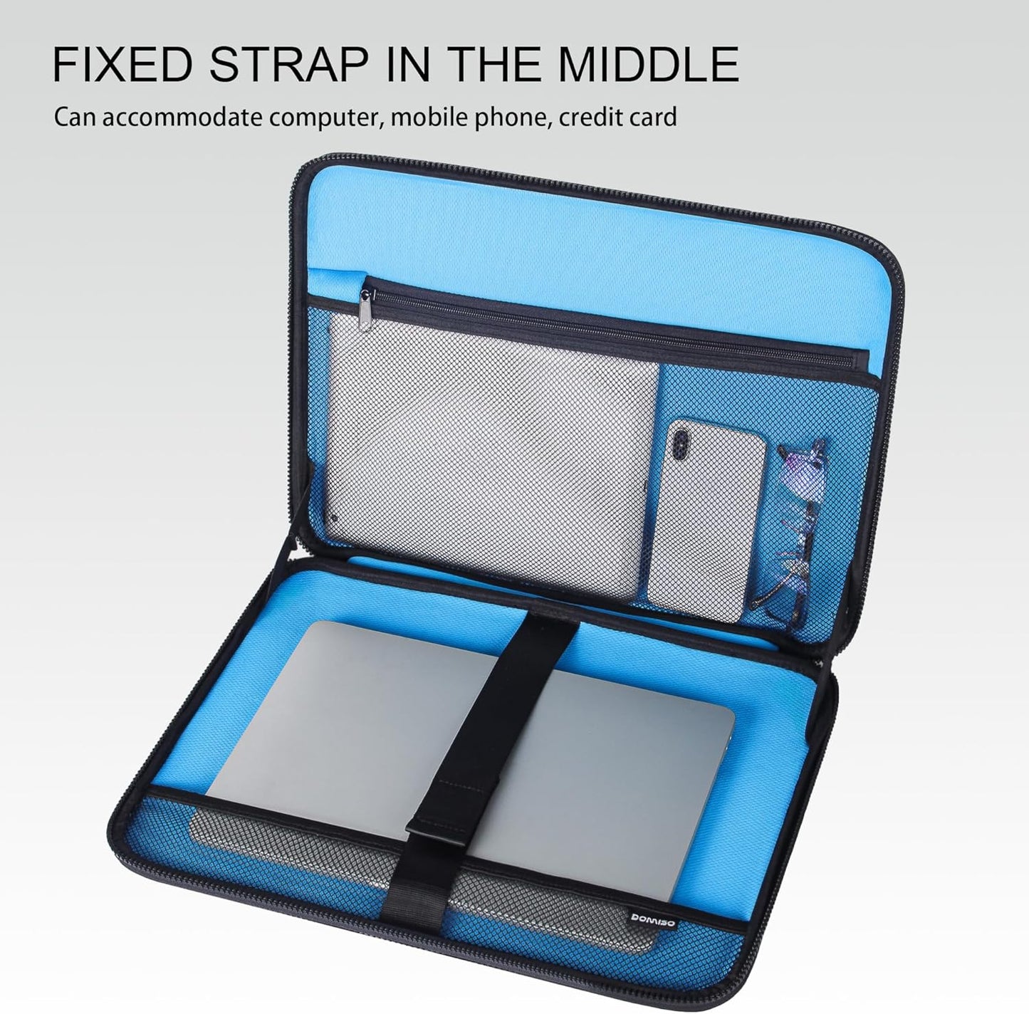 DOMISO 14 Inch Laptop Case Shockproof Sleeve Waterproof Hard Shell Protective Cover for Business & Travel, Fits 14" Lenovo ThinkPad/Dell XPS/HP Pavilion/Macbook Pro (Black)