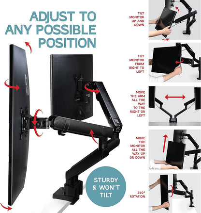 Dual Monitor Stand, Dual Monitor Arm, Dual Monitor Mount vesa Mount, up to 32 inch Monitor Desk Mount, soporte Monitor arms & Monitor Stands for 2 Monitors, Dual Monitor Riser Stand