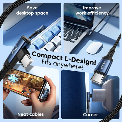 USB C Cable [2Pack, 10ft] 240W Fast Charging Type C Cord, Nylon Braided USB 2.0 Cable for iPhone 16 15 Pro Max, iPad Pro, Samsung Galaxy S24 S23, Switch, MacBook Pro, Pixel