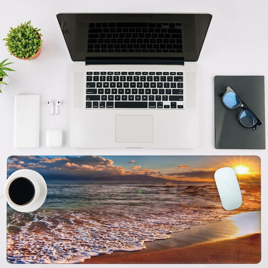 Mouse Pad Large Nice Sunset Non-Slip Game Desk Mat with Stitched Edge Laptop Keyboard Desk Pad for Work Home Gaming (35.4 x 15.7 Inches)