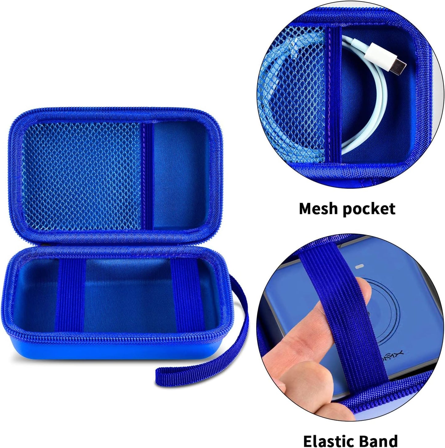 Travel Case for UCOMX for Nano/for Iseyyox/for LISEN/for RTOPS 3 in 1 Wireless Charger, Foldable Magnetic Charging Station Storage Holder Bag for Fast Charge Pad Cable and Adapter, Blue-Box Only