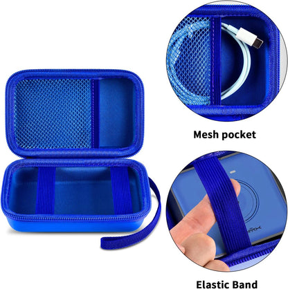 Travel Case for UCOMX for Nano/for Iseyyox/for LISEN/for RTOPS 3 in 1 Wireless Charger, Foldable Magnetic Charging Station Storage Holder Bag for Fast Charge Pad Cable and Adapter, Blue-Box Only