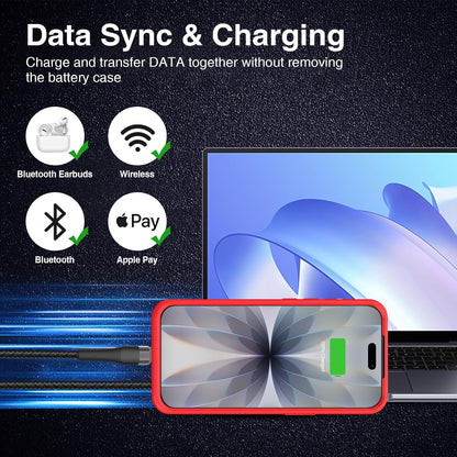 GIN FOXI Battery Case for iPhone 17, Charging Case Charger 8500mAh Ultra-Slim Lightweight Powerful Battery Pack 15W Fast Rechargeable Anti-Fall TPU Juice Box for iPhone 17 (6.3") Red