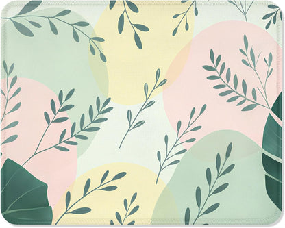 ITNRSIIET Mouse Pad Non-Slip Rubber Base Smooth Surface Stitched Edges Waterproof Durable Compatible with All Mice for Office & Gaming, Desk Accessory, 10.2x8.3x0.12 inch, PastelFoliage