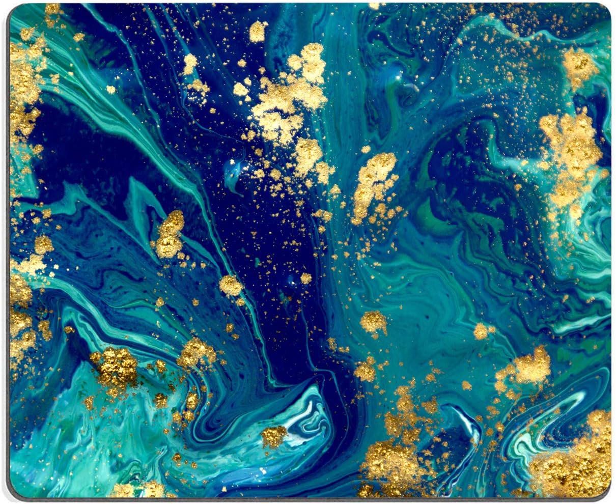 Green Blue Marble Mouse Pad,Gaming Creativity Custom Non-Slip Rubber Base Cute Mouse Pads for Computers Laptop Office,9.5"x7.9"x0.12" Inch