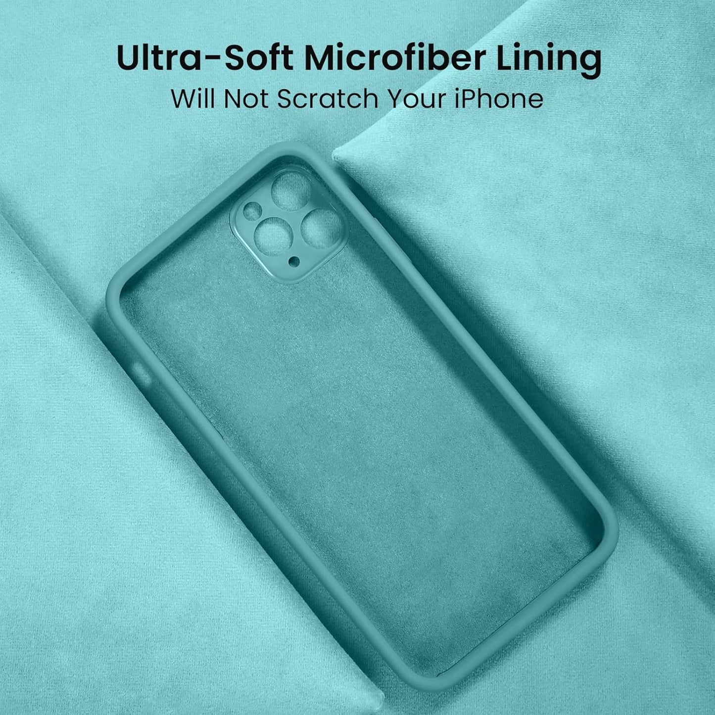 FireNova Designed for iPhone 13 Pro Case, Silicone Upgraded [Camera Protection] Phone Case with [2 Screen Protectors], Soft Anti-Scratch Microfiber Lining Inside, 6.1 inch, Sea Blue