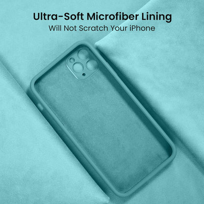 FireNova Designed for iPhone 13 Pro Max Case, Silicone [Camera Protection] Phone Case with [2 Screen Protectors], Soft Anti-Scratch Microfiber Lining Inside, 6.7 inch, Sea Blue