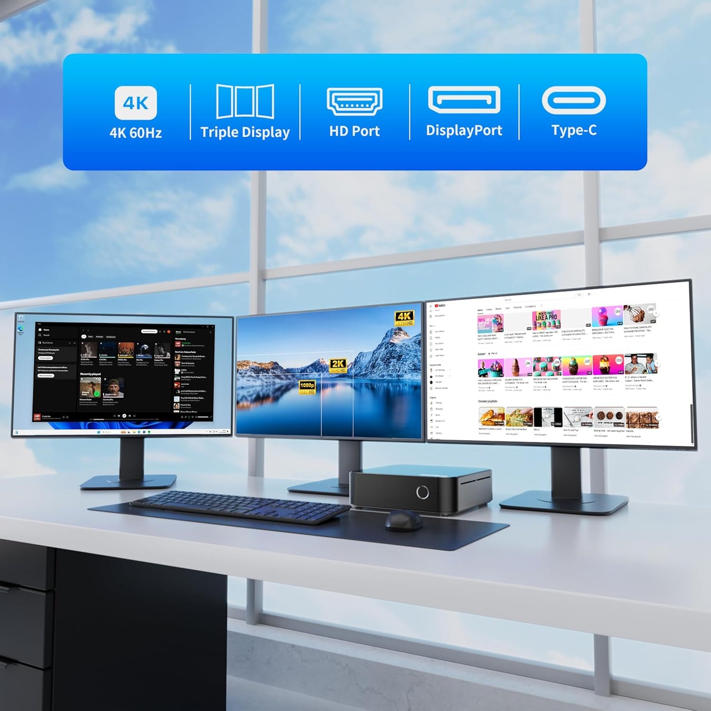 DreamQuest Mini PC W-11 Pro Intel 12th Alder Lake N95 (up to 3.4GHz) Micro PC 16GB RAM 512GB PCIe SSD Mini Desktop Computer 4K HDMI/DP/USB-C | WiFi 5 | BT 5.0 for Home & Business