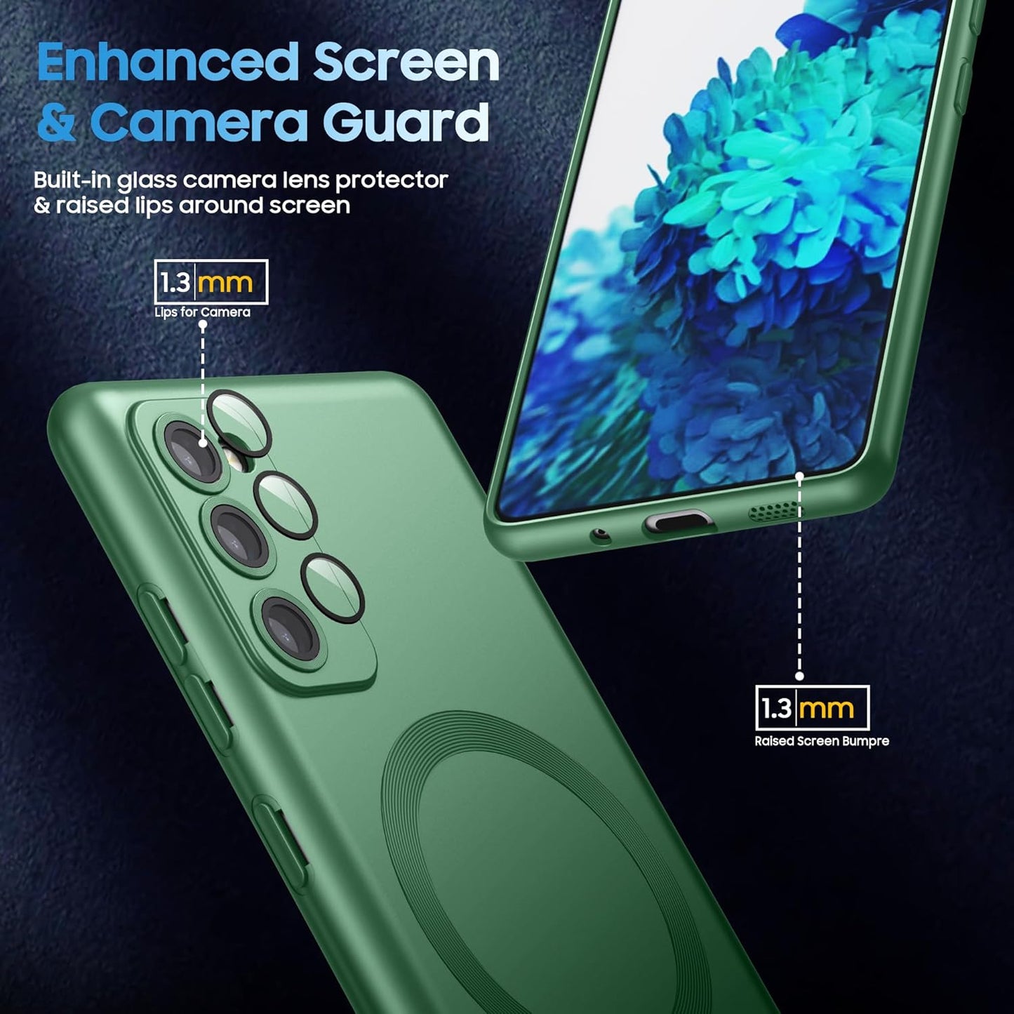 Magnetic for Samsung Galaxy S20 FE 5G Case 【Compatible with MagSafe】【Built-in Camera Lens Protector】 Slim Soft TPU Shockproof Phone Shell (Green)