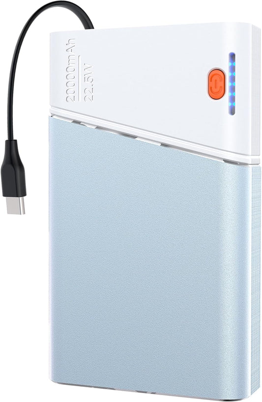 Portable Charger 20000mAh, 22.5W PD 3.0+QC 4.0 Super Fast Charging Power Bank, Cooler Aerospace Metal Case for iPhone 17 16 15 14, 13 Android, iPad, Samsung Google Tablet & More, Travel Essential
