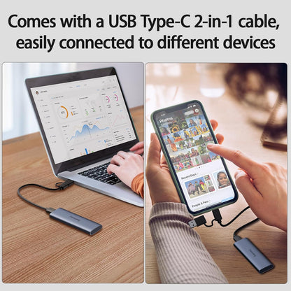 1TB External SSD - Portable SSD External Solid State Drive, 1000MB/s,USB 3.2 Gen2 Type-C, Aluminum Alloy, External Hard Drive for iPhone15/16,Android, Mac, Windows -PS1008