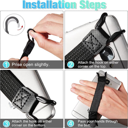 Weewooday 6 Pieces Mobile Phone Security Hand Strap Holder Security Hand Grip Phone Accessory for 5.2-7.5 Inch Smartphones