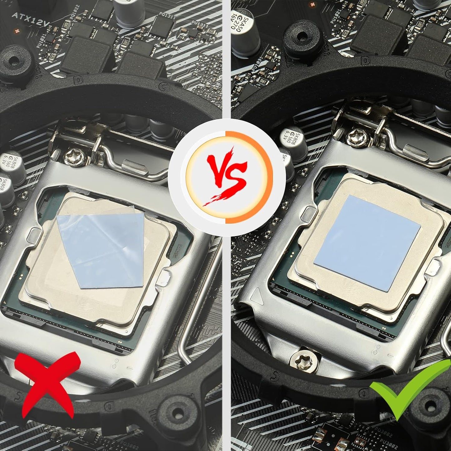 Outus 30 Pieces 2.6 x 0.8 x0.1 Inch Silicone Thermal Pad Reusable CPU SSD Thermal Conductive Silicone Pad Each Thick for Gpu Heatsink CPU Chip Heat Conduction or LED Heat Conduction(Light Blue)