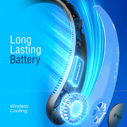 Portable Neck Fan -3 Speed Rechargeable Bladeless Neck Cooler, Quality Comfortable Lightweight, Personal Neck Fan For Women & Men Modern Design, Great Cooling Fan For Travel, Outdoors & Sports