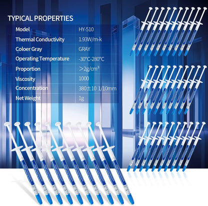 HY510-40PCS(1PCS-1g) CPU Thermal heatsink Paste Silicone Grease Compound Carbon Based High Performance Non-Conductive for pc CPU gpu PS4 40 Gram