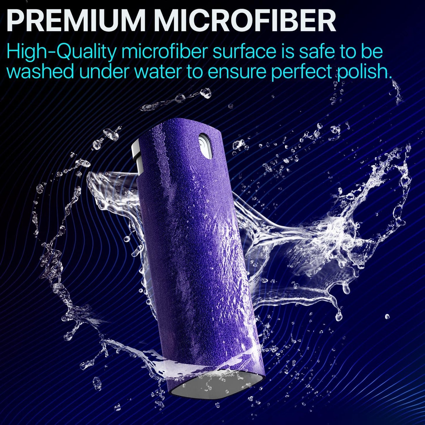 Mini Screen Cleaner Spray – Finger Proof Screen Cleaner for Smartphones, iPads, MacBooks, Laptops, Car Screens, Touchscreens – 3 in1 Mist Cleaner, Microfiber Cloth and Protective Cover (Grey)