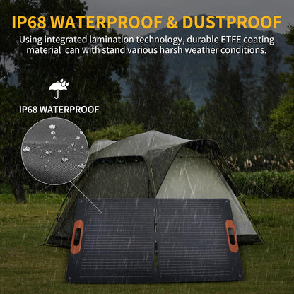 100W Portable Solar Panel for Power Station Generator,100 Watt Foldable Solar Panel Charger with MC4 Output,3-in-1 DC Connector,23.5% High Efficiency for Outdoor Camping RV Travel(100W)