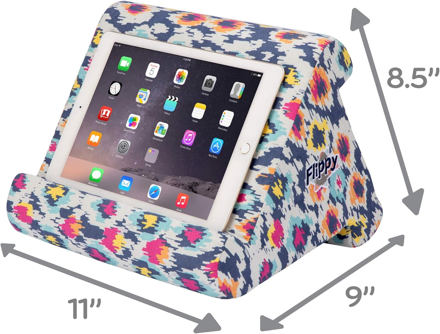 Flippy Tablet Pillow Stand and Holder for Lap, Desk and Bed, Multi-Angle with Storage, Compatible with Kindle, Fire, Samsung Galaxy, iPhone 13 pro, 12