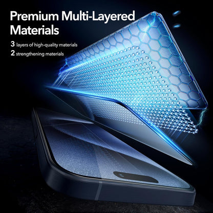 ESR 3 Pack for iPhone 15 Pro Screen Protector, [9H Hardness] [Military Grade Shatterproof] Full Coverage Tempered Glass Film with Easy Installation Tool