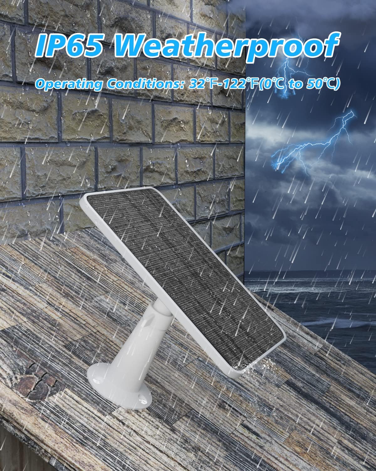 Solar Panel Charger Compatible with Ultra/Ultra 2/Pro 3/Pro 4/Pro 3 Floodlight Security Camera, 5V 4W Solar Panels Charging IP65 Weatherproof w/ 9.8ft Charging Cable Adjustable Wall Mount, 3 Pack