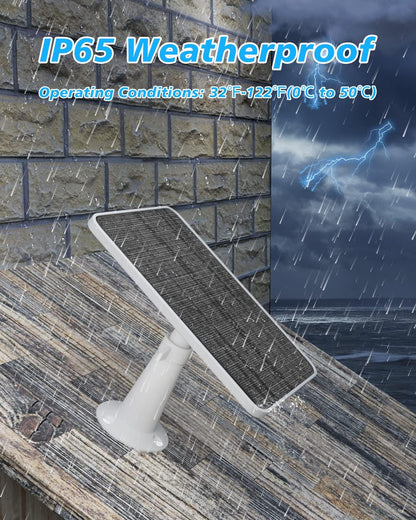 Solar Panel Charger Compatible with Ultra/Ultra 2/Pro 3/Pro 4/Pro 3 Floodlight Security Camera, 5V 4W Solar Panels Charging IP65 Weatherproof w/ 9.8ft Charging Cable Adjustable Wall Mount, 3 Pack