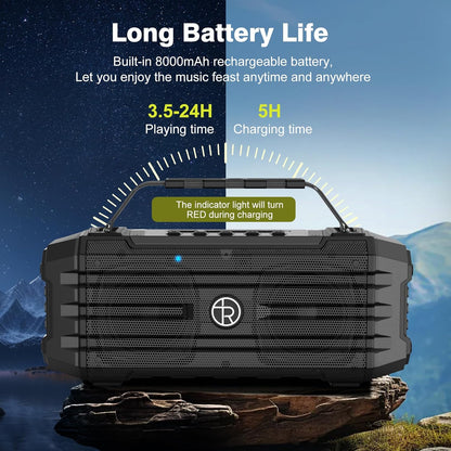 Bluetooth Speaker 120W Peak 80W Portable Wireless Hi-Fi Loud Outdoor IPX6 Waterproof Big Party Speakers with Deep Bass, TWS Pairing, DSP Sound Boombox for Home Camping Beach