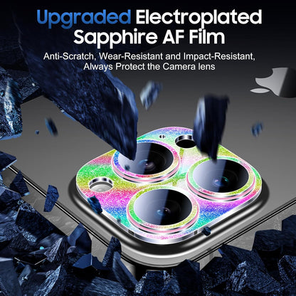 UniqueMe 3 Packs Compatible for iPhone 13 Pro Max/iPhone 13 Pro Camera Lens Protector Acrylic [Not Glass],[Case Friendly][Scratch-Resistant][Night Shooting Mode]-Glitter Colorful