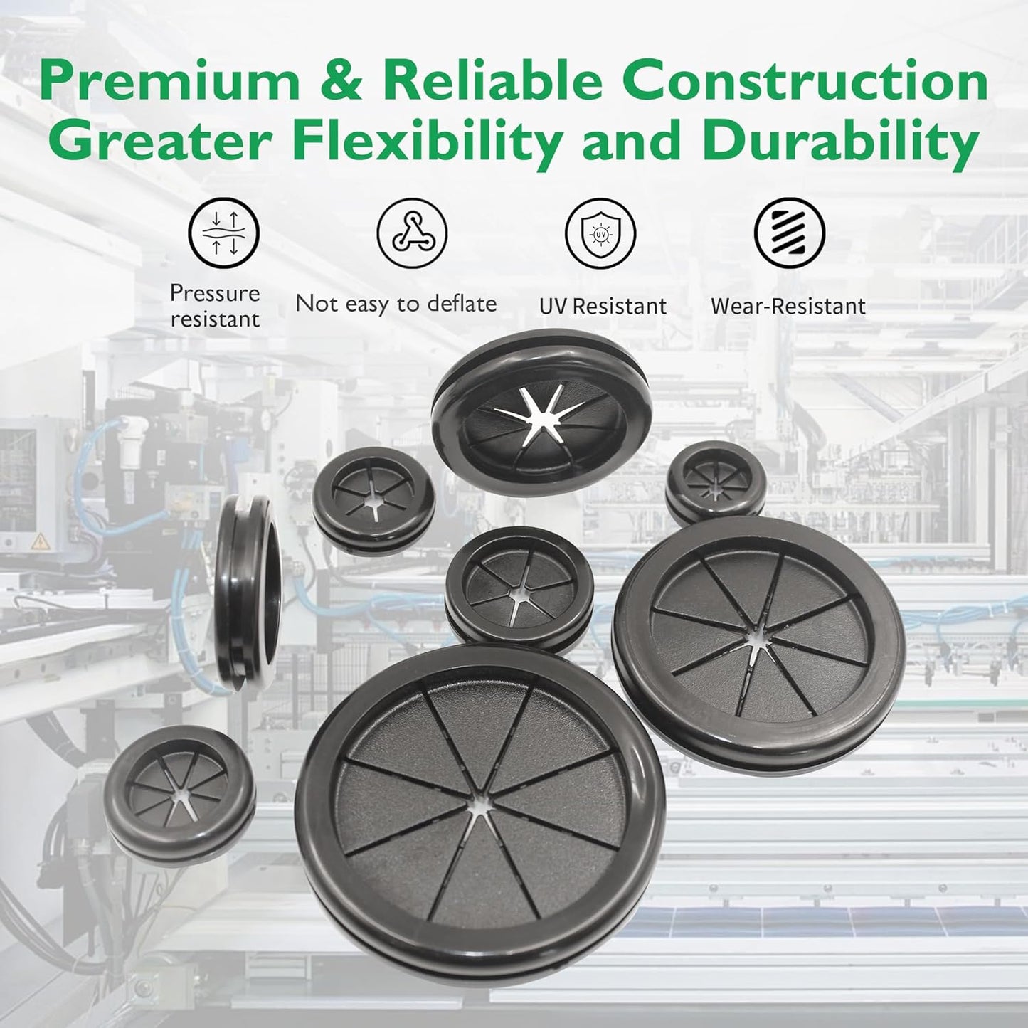 Rubber Grommets for Wiring, 7/8 Inch Drill Hole 11/16 Inch ID, Firewall Grommets Automotive Cable Cords Hoses Protection, Double-Sided Rubber Plugs for Round Holes, 22 Pcs, 18x22 mm