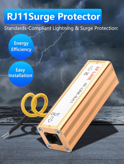 CERRXIAN RJ11 Telephone Fax Surge Protector RJ11 Thunder Arrester Protection Device Audio Telephone Protector AP-LINK-RJ11 110V