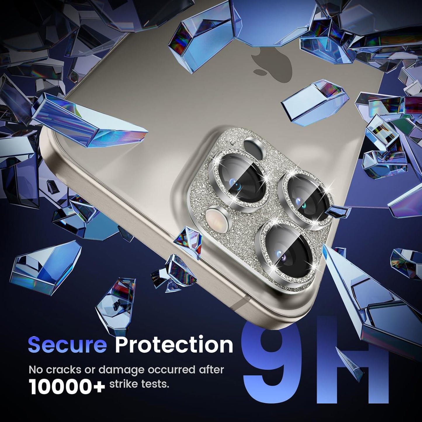 Tensea for iPhone 16 Pro/iPhone 16 Pro Max/iPhone 15 Pro/iPhone 15 Pro Max Camera Lens Protector, Metal Aluminum Alloy Tempered Glass Cover Camera Screen Protector Accessories, Case Friendly